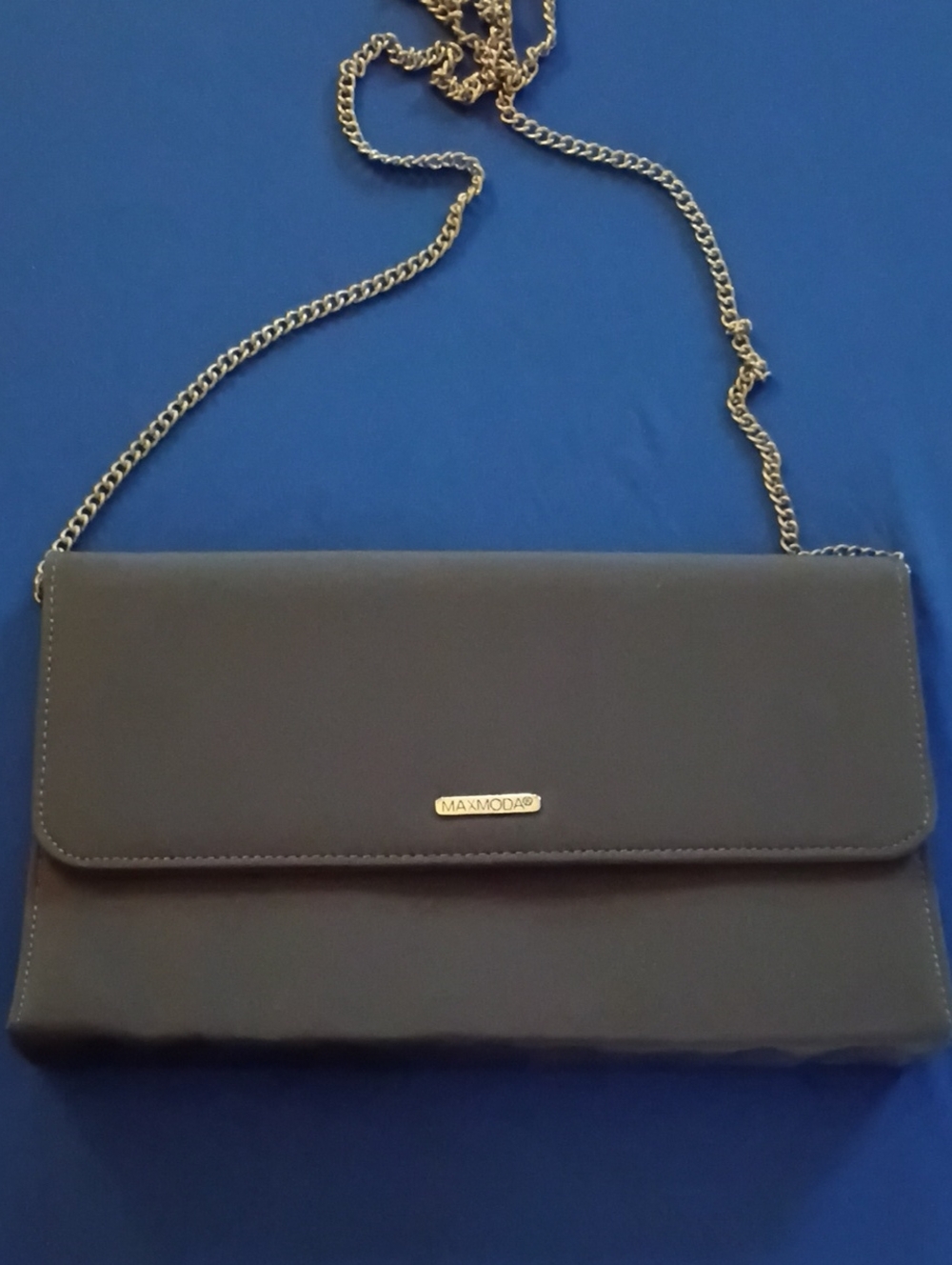 Dark Gray Chain Strap Clutch